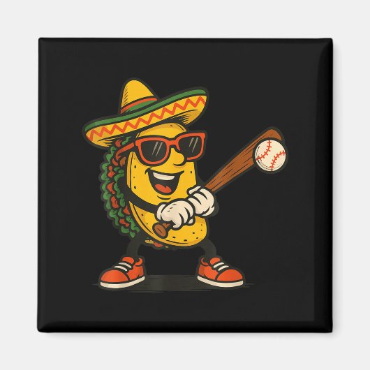 Taco Baseball Cinco de Mayo Magnet (Vorne)