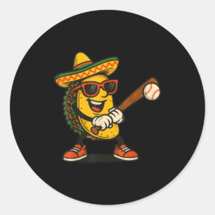 Taco Baseball Cinco de Mayo Runder Aufkleber