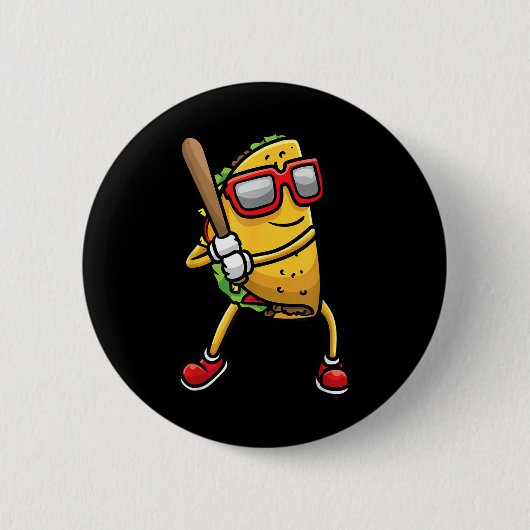 Taco Baseball Mexican Cinco De Mayo Kinder m Button (Vorderseite)