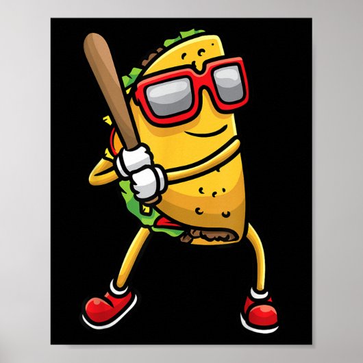Taco Baseball Mexican Cinco De Mayo Kinder m Poster (Vorne)