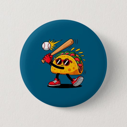 Taco Baseball mexikanisch Cinco de Mayo Männer Kin Button (Vorderseite)