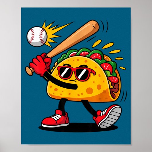 Taco Baseball mexikanisch Cinco de Mayo Männer Kin Poster (Vorne)