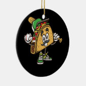 Taco Baseball Softball Tacos Mexican Festi Keramik Ornament (Rechts)
