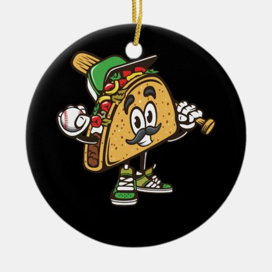 Taco Baseball Softball Tacos Mexican Festi Keramik Ornament (Vorne)