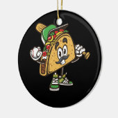 Taco Baseball Softball Tacos Mexican Festi Keramik Ornament (Links)
