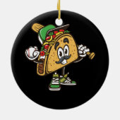 Taco Baseball Softball Tacos Mexican Festi Keramik Ornament (Hinten)