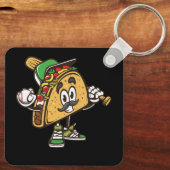 Taco Baseball Softball Tacos Mexican Festi Schlüsselanhänger (Rückseite)