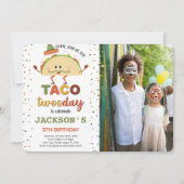Taco Birthday Foto Einladung (Vorderseite)