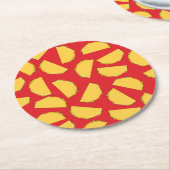 Taco Birthday Party Mexikanisches Essen Runder Pappuntersetzer (Angewinkelt)