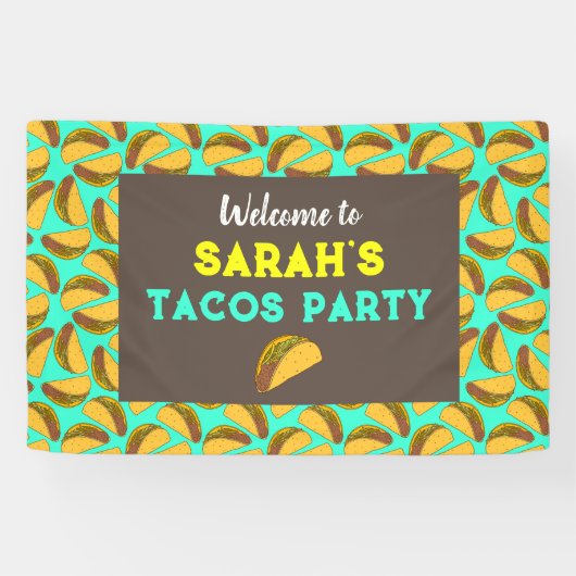Taco Birthday Party Willkommensunterschrift Banner (Horizontal)