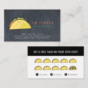 Taco Black Chalkboard Loyalty Card Visitenkarte