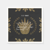 Taco' Bout 21 | Black/Gold Tequila Napkins Serviette (Vorderseite)
