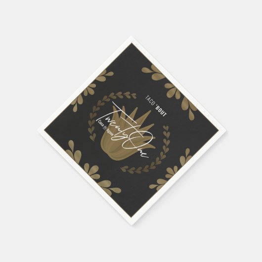 Taco' Bout 21 | Black/Gold Tequila Napkins Serviette (Ecke)