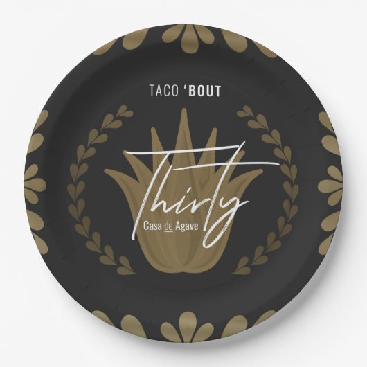 Taco' Bout 30 | Black/Gold Tequila Paper Teller (Vorderseite)