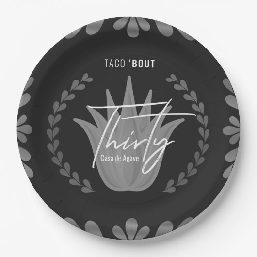 Taco' Bout 30 | Teller aus schwarzem/silberfarbene (Vorderseite)