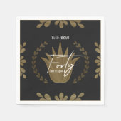 Taco' Bout 40 | Black/Gold Tequila Napkins Serviette (Vorderseite)