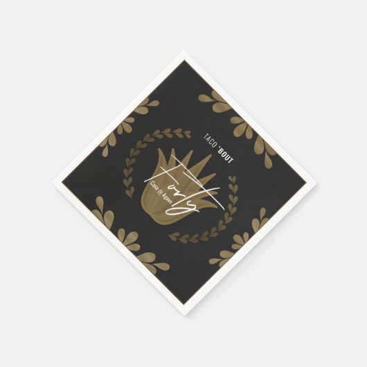 Taco' Bout 40 | Black/Gold Tequila Napkins Serviette (Ecke)