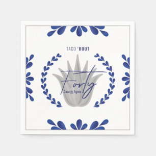 Taco' Bout 40   Blau/Silbertequila Napkins Serviette