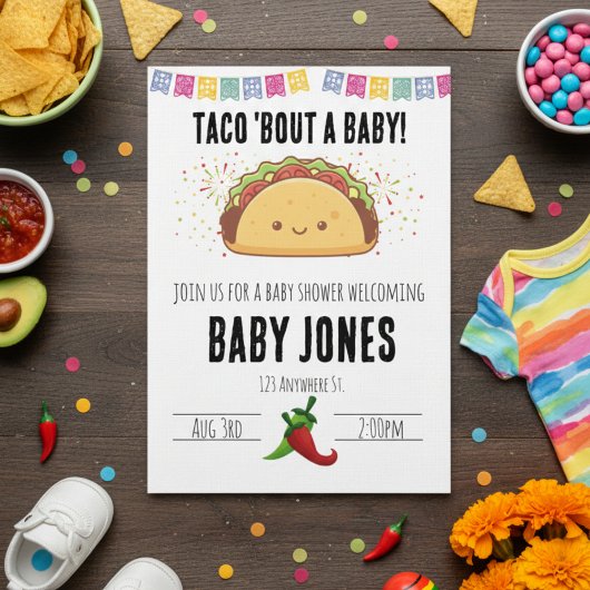 taco 'bout a baby! baby shower invitation einladung