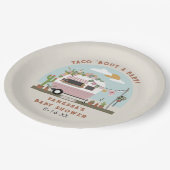 Taco Bout A Baby Boho Camper Girl Baby Dusche Pappteller (Schrägansicht)