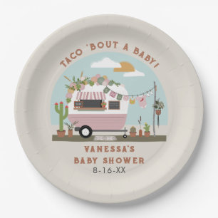 Taco Bout A Baby Boho Camper Girl Baby Dusche Pappteller