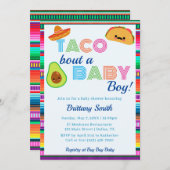 Taco Bout a Baby Boy Fiesta Stripe Babydusche Einladung (Vorne/Hinten)