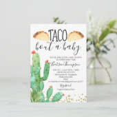 Taco Bout a Baby Cactus Baby Shower Einladung (Stehend Vorderseite)