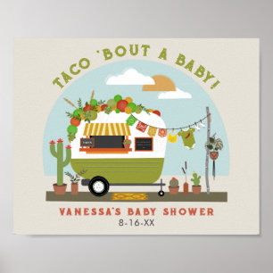 Taco Bout a Baby Camper Neutral Baby Dusche Poster