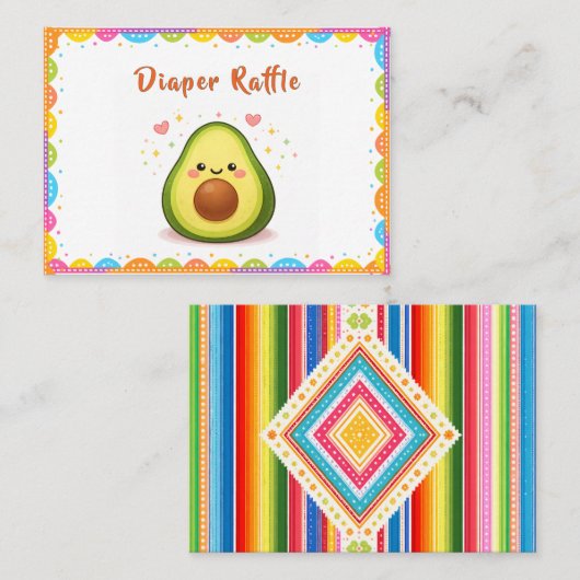 Taco bout a Baby Diaper Raffle Visitenkarte (Vorne/Hinten)