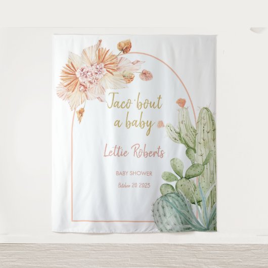 Taco 'Bout a Baby, Fiesta Baby Dusche Hintergrund Wandteppich (Vorderseite)