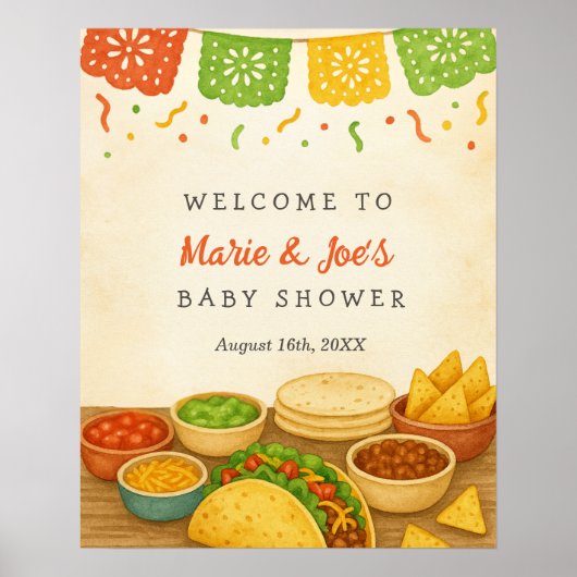 Taco Bout A Baby Fiesta Baby Shooter Willkommenspe Poster (Vorne)
