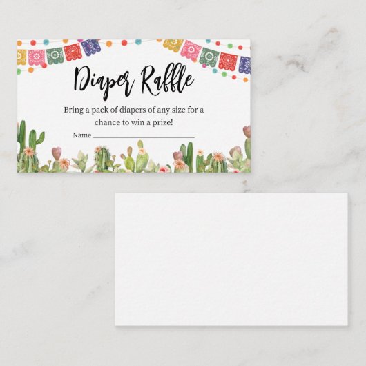 Taco Bout a Baby Fiesta Baby Shower Diaper Raffles Begleitkarte (Vorne/Hinten)
