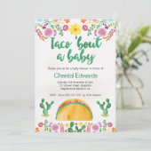 Taco 'Bout A Baby Fiesta Baby Shower Einladung (Stehend Vorderseite)