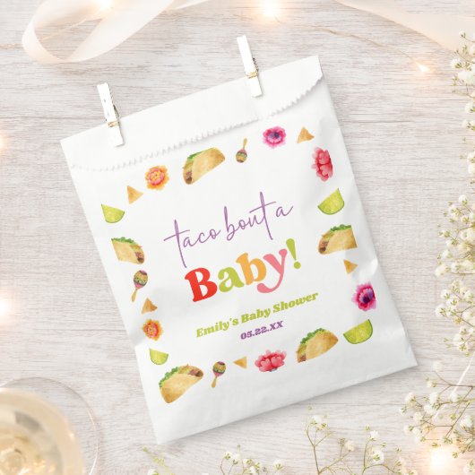 Taco Bout A Baby! Fiesta Baby Shower Geschenktütchen (Ausgeschnitten)