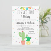 Taco 'Bout A Baby Fiesta Cactus Baby Shower Einladung (Stehend Vorderseite)