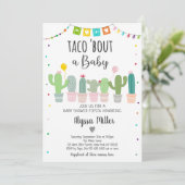 Taco Bout A Baby Fiesta Cactus Baby Shower Einladung (Stehend Vorderseite)