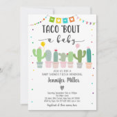 Taco Bout A Baby Fiesta Cactus Baby Shower Einladung (Vorderseite)