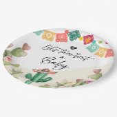 Taco Bout a Baby Fiesta Watercolor Cactus Dusche Pappteller (Schrägansicht)