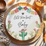 Taco Bout a Baby Fiesta Watercolor Cactus Dusche Pappteller<br><div class="desc">Set den Ton für Ihr Party mit diesen wunderschönen,  elegant aussehenden Tellern aus Papier mit einem Kakteen Fiesta Thema. Weiche Pastellfarben und handgezeichnete Illustrationen zeichnen diese Einladungspalette aus. Das Fiesta-Thema ist perfekt für ein Party im Sommer.</div>