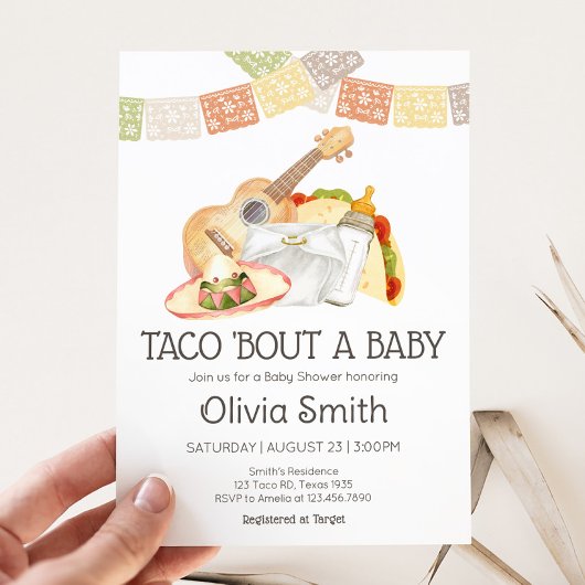 Taco 'Bout A Baby Mexican Baby Shower Einladung