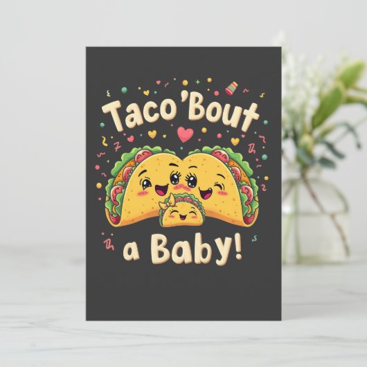 Taco 'Bout a Baby Pregnancy Tao Cinco De Mayo Ankündigung (Stehend Vorderseite)
