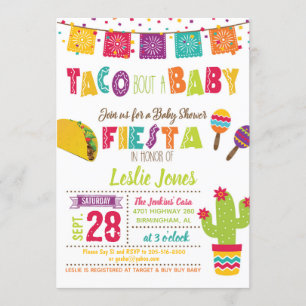 Taco Bout a Baby Shooter Einladung - White