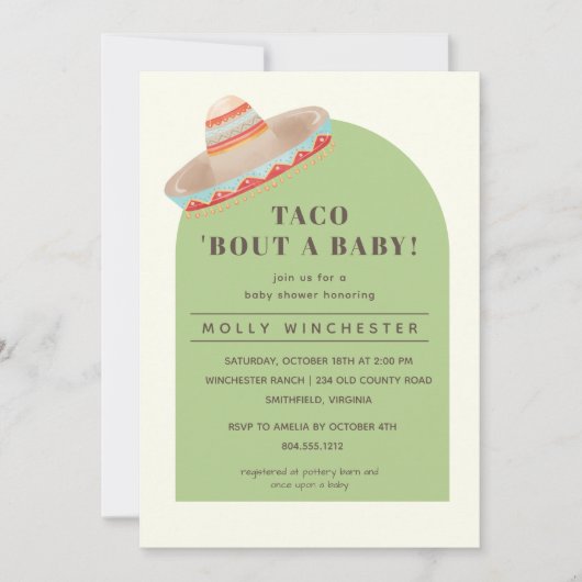 Taco Bout a Baby Shower Einladung (Vorderseite)