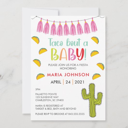 Taco Bout a Baby Shower Einladung (Vorderseite)