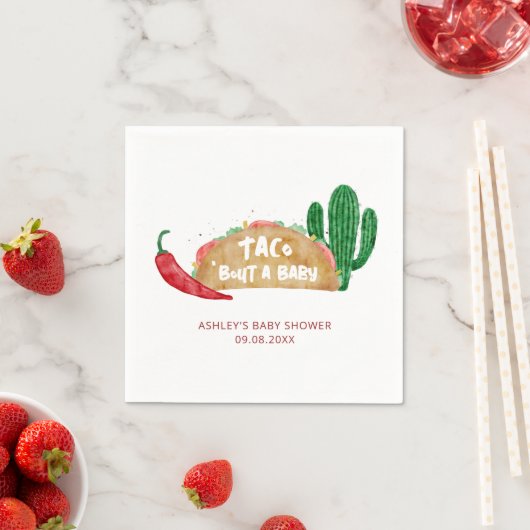 Taco 'Bout a Baby Shower Fiesta Personalisiert Serviette (Beispiel)