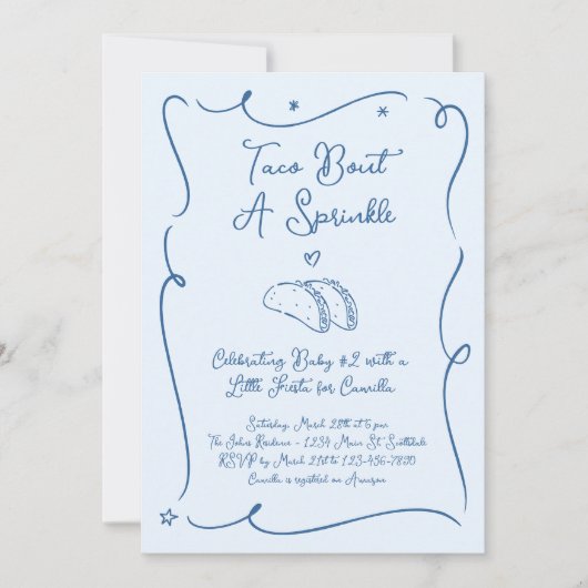 Taco Bout a Baby Sprinkle Einladung (Vorderseite)