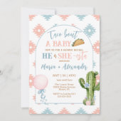Taco Bout a Baby Taco Fiesta Gender Reveal Einladung (Vorderseite)