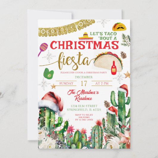 Taco Bout a Christmas Fiesta Einladung (Vorderseite)