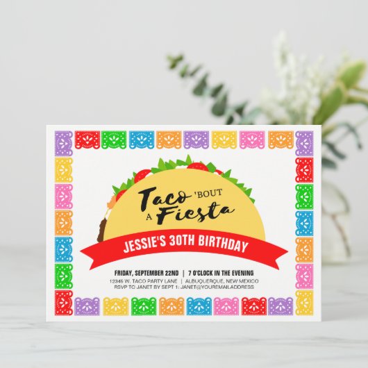 Taco 'Bout A Fiesta Einladung (Stehend Vorderseite)