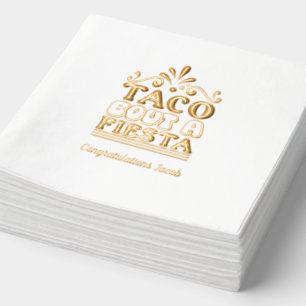 Taco Bout a Fiesta Graduiertenparty Gold Napkins Servietten Mit Folie